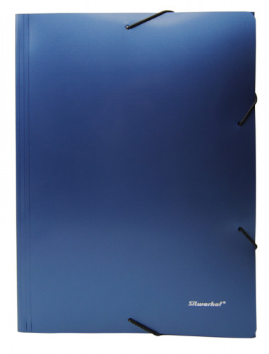 Папка на резинке Silwerhof Perlen 311918-74 A4 песок полипропилен 0.6мм синий металлик
