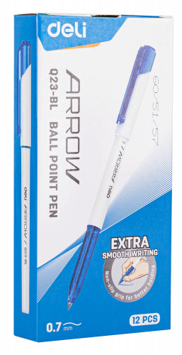 Ручка шариков. Deli Arrow EQ23-BL белый/голубой d=0.7мм син. черн. (1шт)