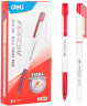 Набор ручек шариков. Deli Arrow EQ23-RD-P белый/красный d=0.7мм красн. черн. (12шт)