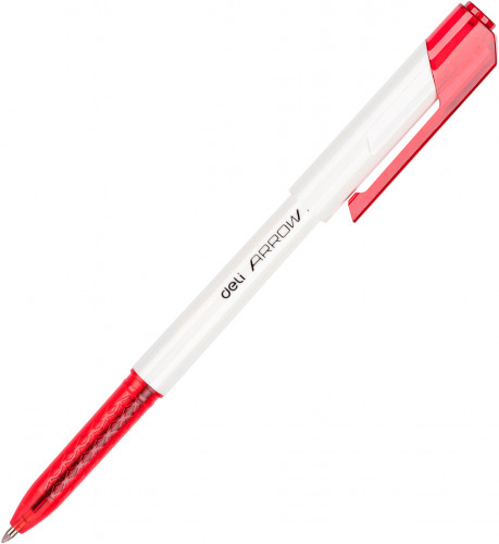 Набор ручек шариков. Deli Arrow EQ23-RD-P белый/красный d=0.7мм красн. черн. (12шт)