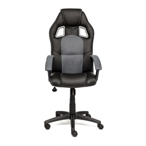 Кресло DRIVER, кож/зам/ткань, черный/серый, 36-6/12