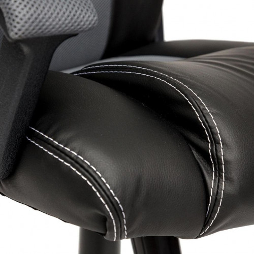 Кресло DRIVER, кож/зам/ткань, черный/серый, 36-6/12