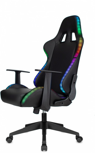 Кресло игровое Zombie GAME RGB черный эко.кожа/ткань с подголов. крестов. пластик пластик черный