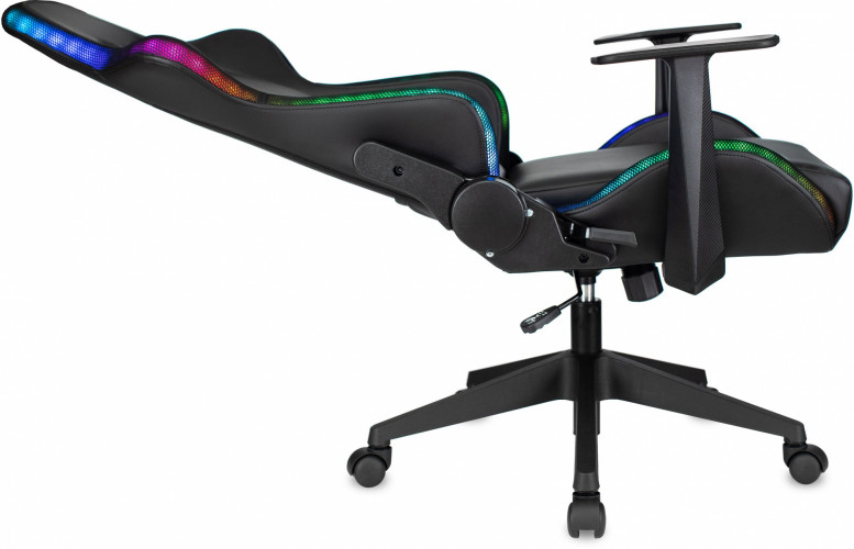 Кресло игровое Zombie GAME RGB черный эко.кожа/ткань с подголов. крестов. пластик пластик черный