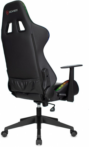 Кресло игровое Zombie GAME RGB черный эко.кожа/ткань с подголов. крестов. пластик пластик черный