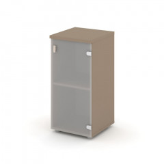 Estetica Шкаф низ. узкий прав. (1 низ. фасад стекло) ES.SU-3.2 (R) Латте/Сатин матовый 400*420*823