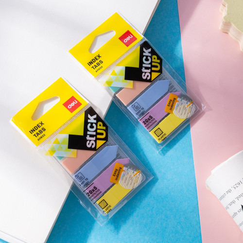 Закладки самокл. пластиковые Deli EA11902 43x12мм 5цв.в упак. 20лист