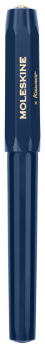 Ручка перьев. Moleskine Kaweco (KAWFOUNTPENMBLUE) синий M сталь нержавеющая/позолота син. черн. подар.кор.