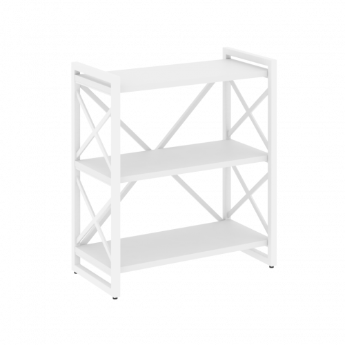 Loft Стеллаж на регулируемых опорах-3 полки VR.L-MST.O-3.8 Белый бриллиант/Белый металл 800*400*910