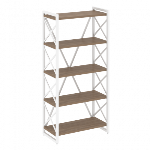 Loft Стеллаж на регулируемых опорах-5 полок VR.L-MST.O-5.8 Дуб аризона/Белый металл 800*400*1650