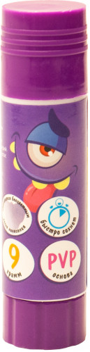 Клей-карандаш Silwerhof Chameleon 9гр ПВП дисплей картонный цветной (исчезающий цвет) Монстрики