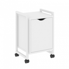 Loft Тумба на колесных опорах с распашным фасадом VR.L-T2.K Белый бриллиант/Белый металл 500*460*767