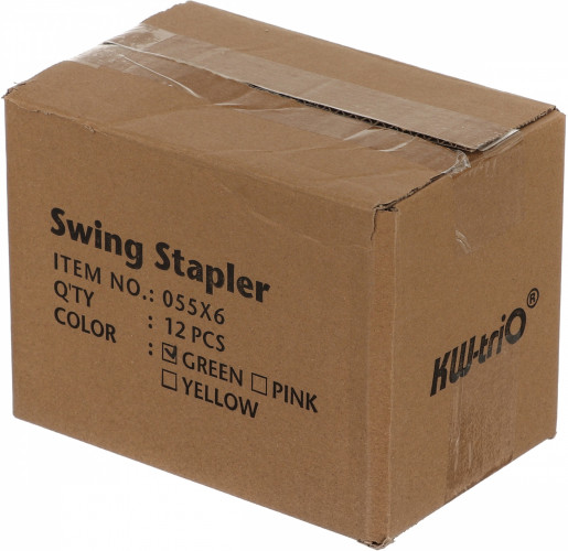 Степлер Kw-Trio 055X6-GRN Swing Standing 24/6 26/6 (20листов) зеленый 100скоб пластик коробка