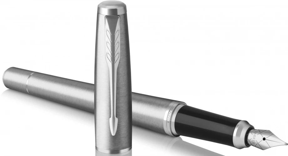 Ручка перьев. Parker Urban Core F200 (1931605) Metro Metallic CT M сталь нержавеющая подар.кор.