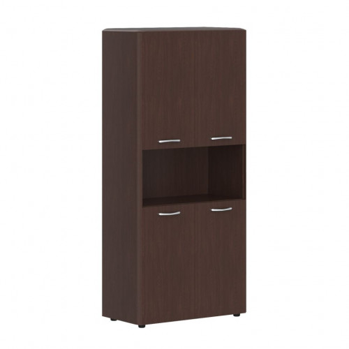 Шкаф с 2-мя комплектами глухих малых дверей и обвязкой DHC 85.4 Венге Магия 892х450х1950 DIONI