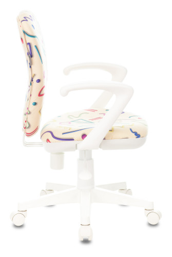 Кресло детское Бюрократ KD-W10AXSN песочный Sticks 02 крестов. пластик пластик белый