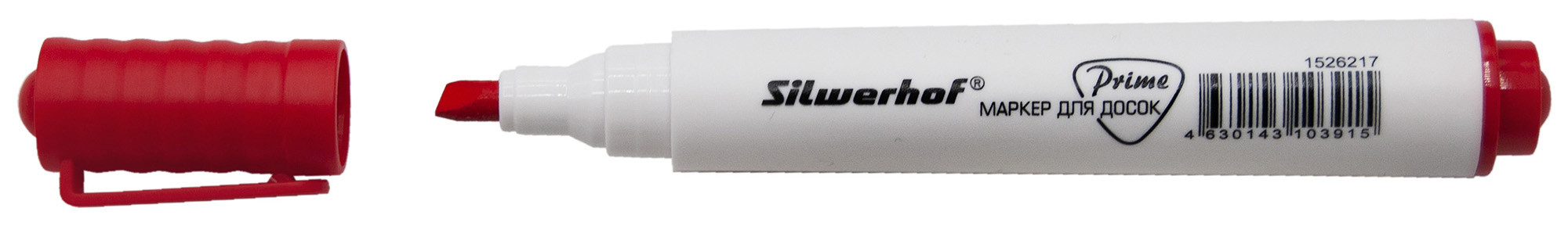 Маркер для досок Silwerhof Prime+ скошенный пиш. наконечник 2-5мм красный коробка