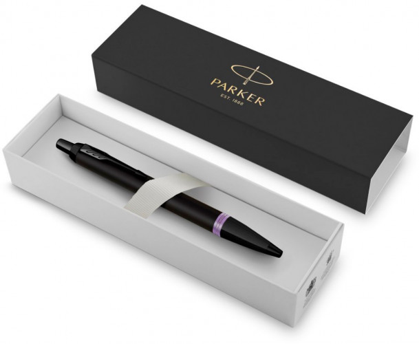 Ручка шариков. Parker IM Vibrant Rings K315 (CW2172951) Amethyst Purple PVD M син. черн. подар.кор.
