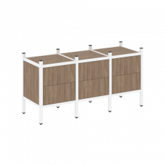 Loft Прямой стеллаж наборный VR.L-06 Дуб аризона/Белый металл 1278*446*636