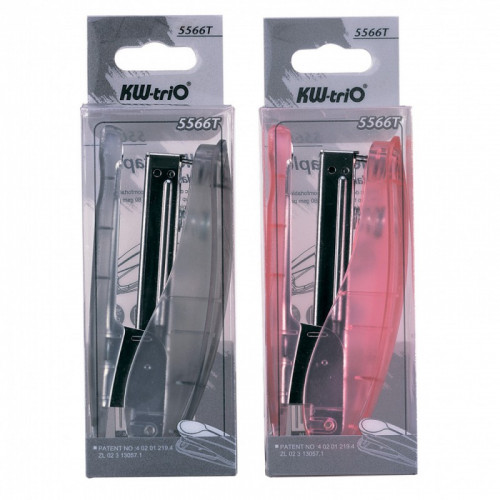 Степлер Kw-Trio 05566 Half-strip Pollex 24/6 26/6 (20листов) встроенный антистеплер ассорти 105скоб