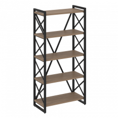 Loft Стеллаж на регулируемых опорах-5 полок VR.L-MST.O-5.8 Дуб аризона/Чёрный металл 800*400*1650