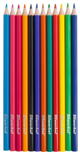 Карандаши цв. Silwerhof Веселые друзья 2.6мм шестигран. пластик ассорти 12цв. коробка/европод.