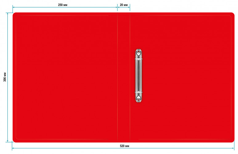 Папка на 2-х кольцах Buro -ECB413/2RRED A4 пластик 0.5мм красный