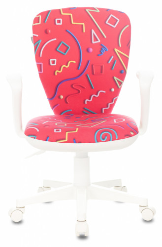 Кресло детское Бюрократ KD-W10AXSN малиновый Sticks 05 крестов. пластик пластик белый