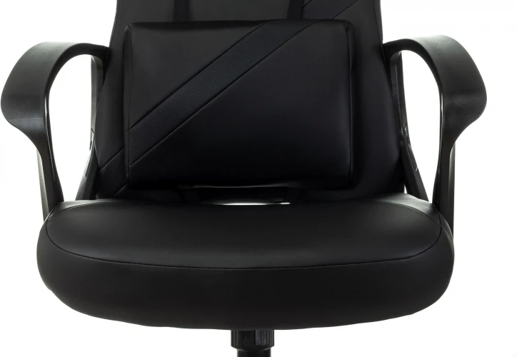 Кресло игровое Zombie 300 черный эко.кожа крестов. пластик пластик черный