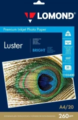 Фотобумага Lomond 1103400 A4/260г/м2/20л./ярко-белый атласное для струйной печати