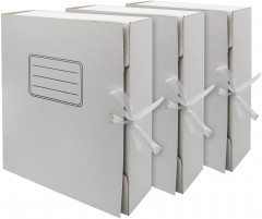 Папка архивная 2 завязки Silwerhof микрогофрокартон корешок 75мм белый (упак.:3шт)