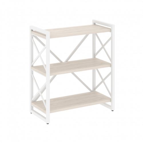 Loft Стеллаж на регулируемых опорах-3 полки VR.L-MST.O-3.8 Денвер светлый/Белый металл 800*400*910