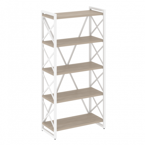 Loft Стеллаж на регулируемых опорах-5 полок VR.L-MST.O-5.8 Дуб аттик/Белый металл 800*400*1650