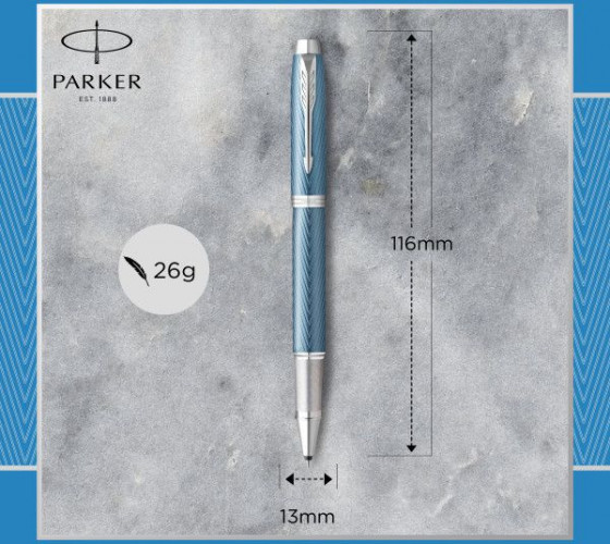 Ручка роллер Parker IM Premium T318 (CW2143648) Blue Grey CT F черн. черн. подар.кор.