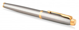 Ручка роллер Parker IM Core T321 (CW1931663) Brushed Metal GT F черн. черн. подар.кор.