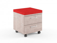 Тумба с подушкой XMC-2D.1 Дуб Сонома/Красный XTEN