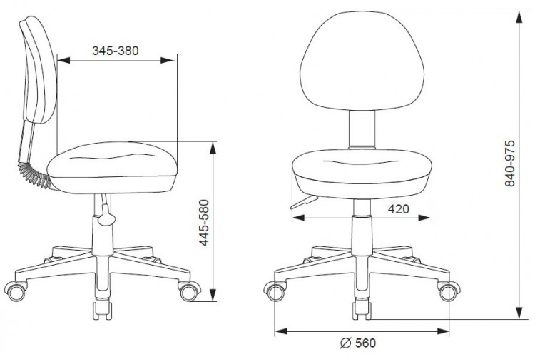 Кресло детское Бюрократ KD-3 голубой TW-55 крестов. пластик белый