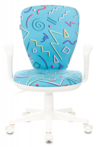 Кресло детское Бюрократ KD-W10AXSN голубой Sticks 06 крестов. пластик пластик белый