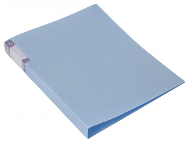 Папка метал.зажим Бюрократ Gems GEM07CAZURE A4 пластик 0.7мм торц.карм с бум. встав голубой топаз