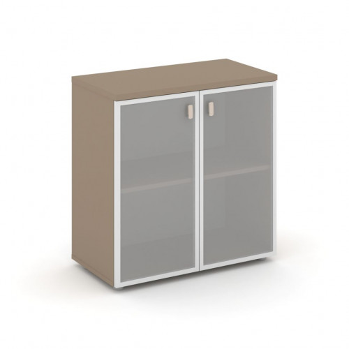 Estetica Шкаф низ. широкий (2 низ. фасада стекло в раме) ES.ST-3.2R Латте/Сатин матовый 800*420*823