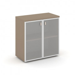 Estetica Шкаф низ. широкий (2 низ. фасада стекло в раме) ES.ST-3.2R Латте/Сатин матовый 800*420*823