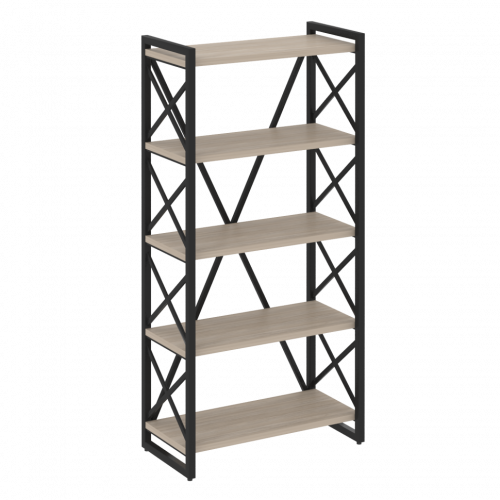 Loft Стеллаж на регулируемых опорах-5 полок VR.L-MST.O-5.8 Дуб аттик/Чёрный металл 800*400*1650