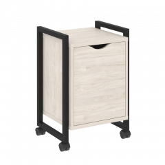 Loft Тумба на колесных опорах с распашным фасадом VR.L-T2.K Денвер светлый/Чёрный металл 500*460*767