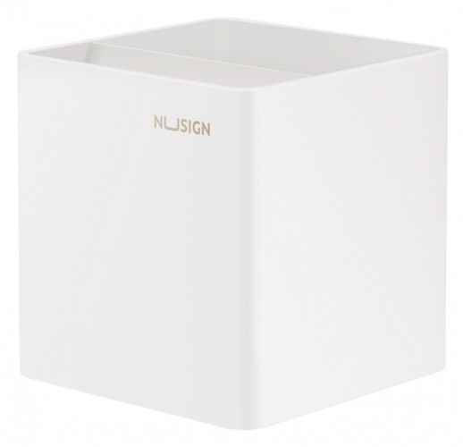 Подставка Deli ENS011WHITE Nusign 2отд. для письменных принадлежностей 84х84х86мм белый пластик