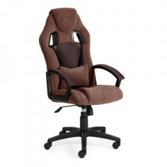 Кресло DRIVER, флок/ткань, коричневый, 6/24