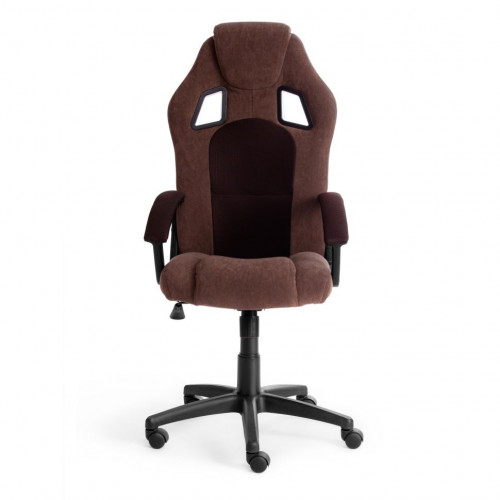 Кресло DRIVER, флок/ткань, коричневый, 6/24