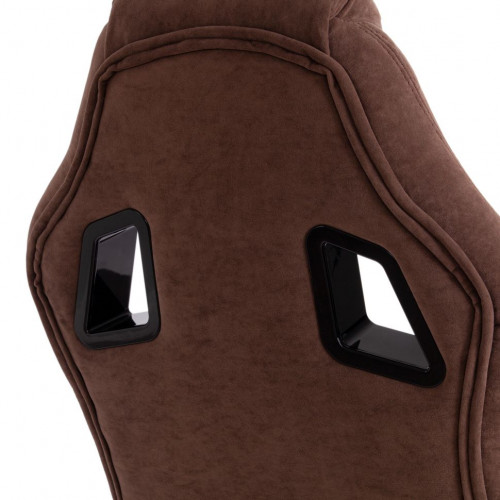 Кресло DRIVER, флок/ткань, коричневый, 6/24