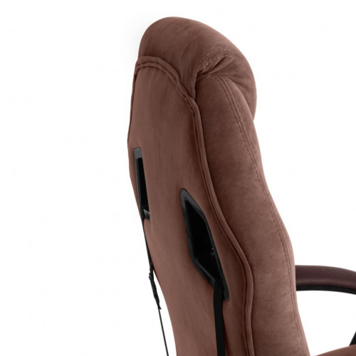 Кресло DRIVER, флок/ткань, коричневый, 6/24