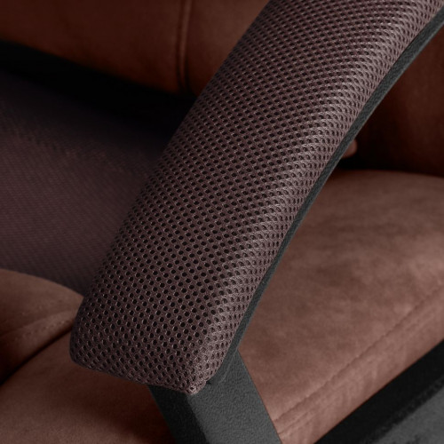 Кресло DRIVER, флок/ткань, коричневый, 6/24