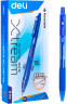 Набор ручек шариков. автоматическая Deli X-tream EQ02330-P прозрачный/синий d=0.7мм син. черн. (12шт) сменный стержень линия 0.4мм